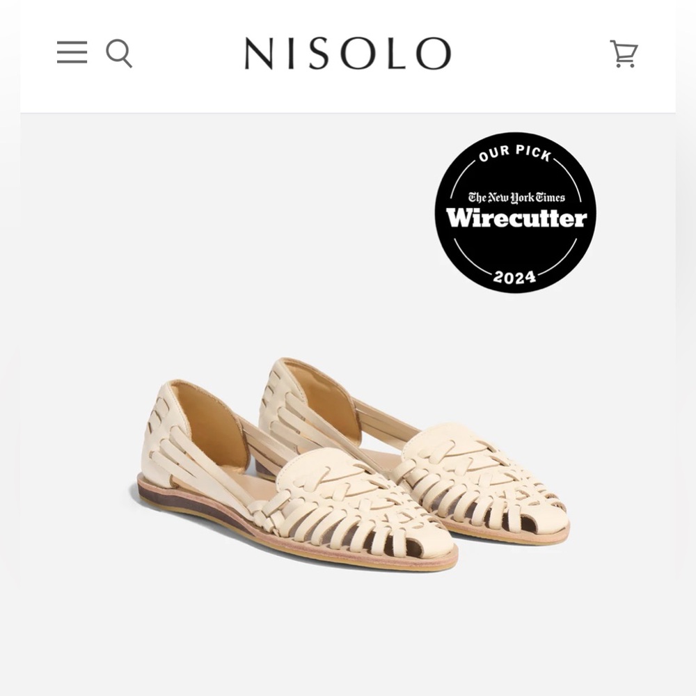 Nisolo Women's Huarache Sandal Bone - Size 6.5 - Sustainable Sandals